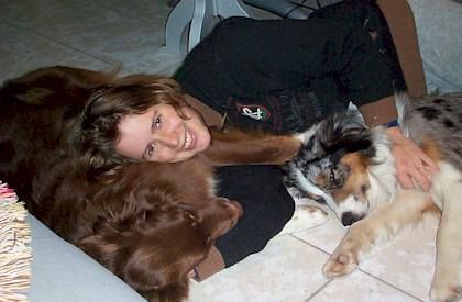 Australian Shepherd Hunde Foto 1020 Australian Shepherd Schmuserunde !! Robin, Donna + Frauchen