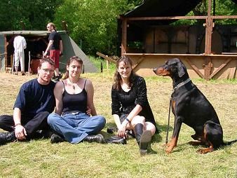 Dobermann Hunde Foto 28283 Dobermann Ist das Gras nicht schön grün