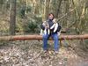 Foxterrier Drahthaar Foto: Timmie und Daisy Mutter und Tochter auf der Bank im Wald ! (ID 37318) Foxterrier Drahthaar Hund