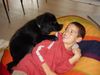 Flat Coated Retriever Foto: unsere Pinka ist überaus kinderfreundlich (ID 9915) Flat Coated Retriever Hund