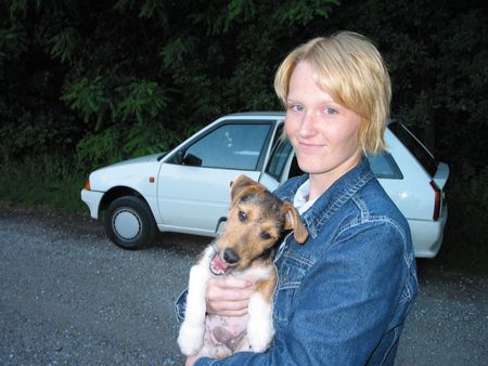 Jack-Russell-Terrier Hunde Foto 1781 Jack-Russell-Terrier Conny mit lachendem Chester
