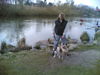 Parson-Russell-Terrier Foto: Boomer und Chérie mit Herrchen Jürgen (ID 42525) Parson-Russell-Terrier Hund