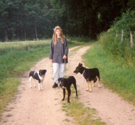Schweizer Laufhund Monti + Marten und  Schäferhündin Cindy